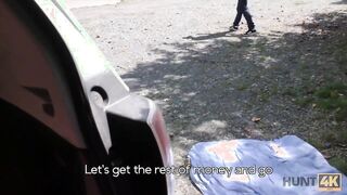 Quiet spot was perfect for guy to fuck young whore for money