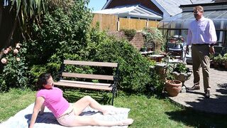 BBW Eva Jayne is fucking with her neighbor outdoor