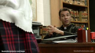 Priest bound & screwed blond bully