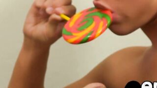 Lustful twinks hardcore 3some after toe licking foreplay