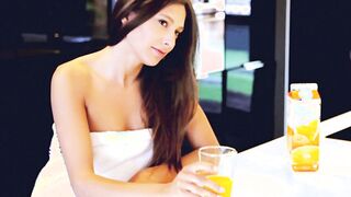 Bombshell brunette Talia Mint