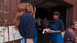 Waitress Breaks for Boyfriend's Big Sub