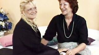 Lesbian Gilf Fucks Titty Blonde STEPMOM With Strapon