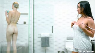 Im sharing a shower with my stepmommies Girlfriend