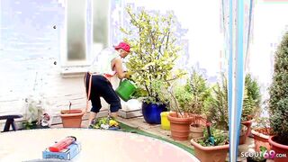 German Granny With Big Tits Seduce To Fuck In Her Garden