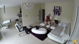 Poor dude watches hot GF cheating on him for cash