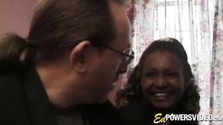 Black beautiful babe Layla Gates sprayed by jizz in classic casting