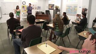 Latina gets fed cum off her big tits