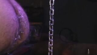 We find Brock Devonshire on a metal contraption sticking something up his booty. B