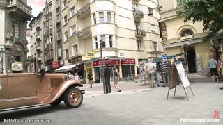 Little Euro hot girl fucks on a city bus