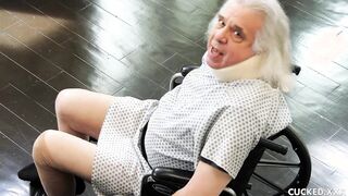 Mesmerizing blonde Athena Palomino fucks in front of a cuckold