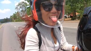 Big ass Thai amateur teen GF sexy sex in public in a coffee shop