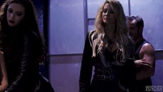 Three amazing hotties in triple trouble action having a fuck-fest