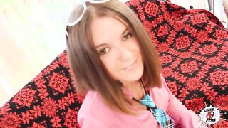 Naughty teen in glasses wants her Spanish beaver pummeled