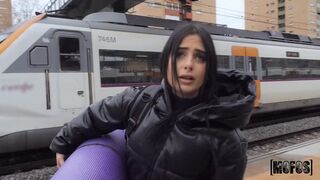 Mesmerizing babe needs money at the train station - Maria Wars