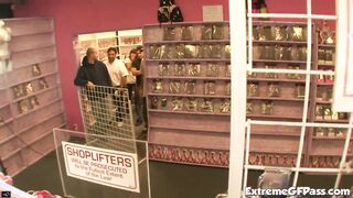 Dirty sex shop threeway