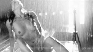 Renee Perez shaking during masturbation in the rain