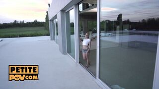 P-O-V - Fuckng petite blonde Nesty on her terrace