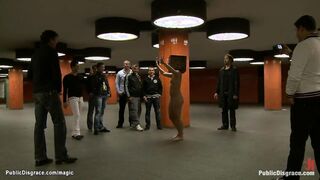 German blond group screwed in public