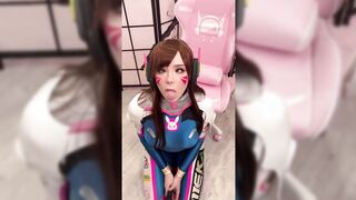 Babe Cosplay D.Va from Overwatch & Sucks Dick till Facial