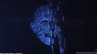 Petite black in socks Double penetration pounded