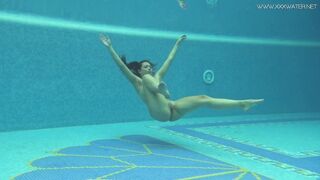 Hungarian naked Sazan Cheharda swimming teasing