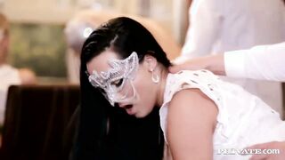 Sexy girls with masks ravaged in the butt in anonymous glamour group sex