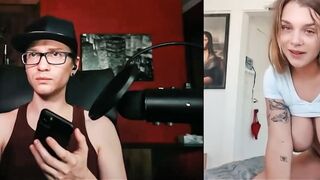 Hot teen masturbate on cam with lustful step brother