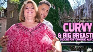 Buxom big boobed Jana loves younger muscled guys