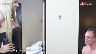 Smoking Sexy Blonde Gets To Be Teased By Two Lustful Dudes With Huge Dongs  - Free Porn Video