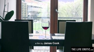 Tempting blonde Nastya C rubs her muff while having a sexy tub