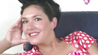 Minnie Mouse white stockings feet