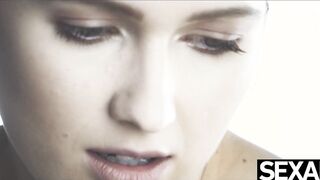 Gorgeous lesbian lovers give each other a sexy naked massage