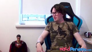 Big Boobed ginger Lucy Lane sucking prick at nerd casting