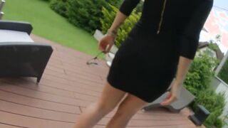 Sexy brunette has a perfect ass