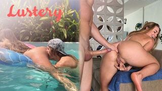 Big Titted Swim Bitch Takes Ass Pumping Plunge