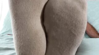 Bearded solo hunk admires his own feet while being recorded