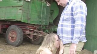 Two Farmers Stumble On BBW & A Blond Teen